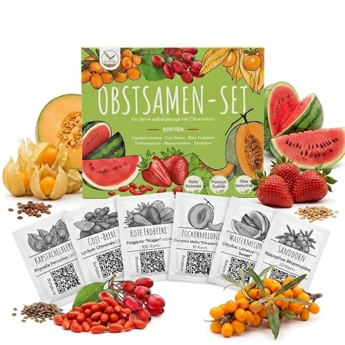 Kit di semi di frutta da piantare con 6 varietà esotiche per il tuo giardino di frutta ideale per letti rialzati, giardino e balcone