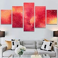 SIGNWIN 5 Panel Canvas Wall Art Abstract Colorful Decorative Elements Modern Artwork for Home Decorations Ready to Hang - 60