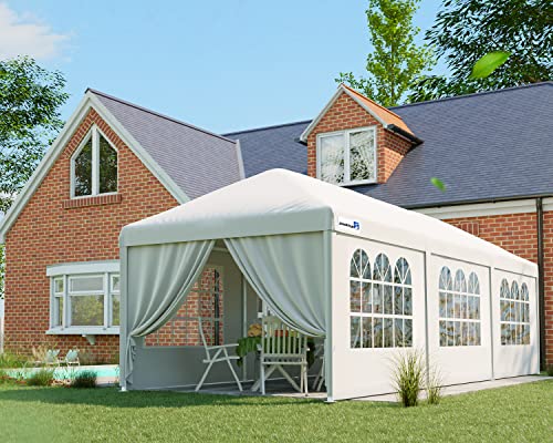 Peaktop Outdoor 10'X30' Canopy Party Tent Patio Camping Gazebo Shelter Pavilion Wedding Bbq Events With 6 Removable Side Walls, White #TOP3