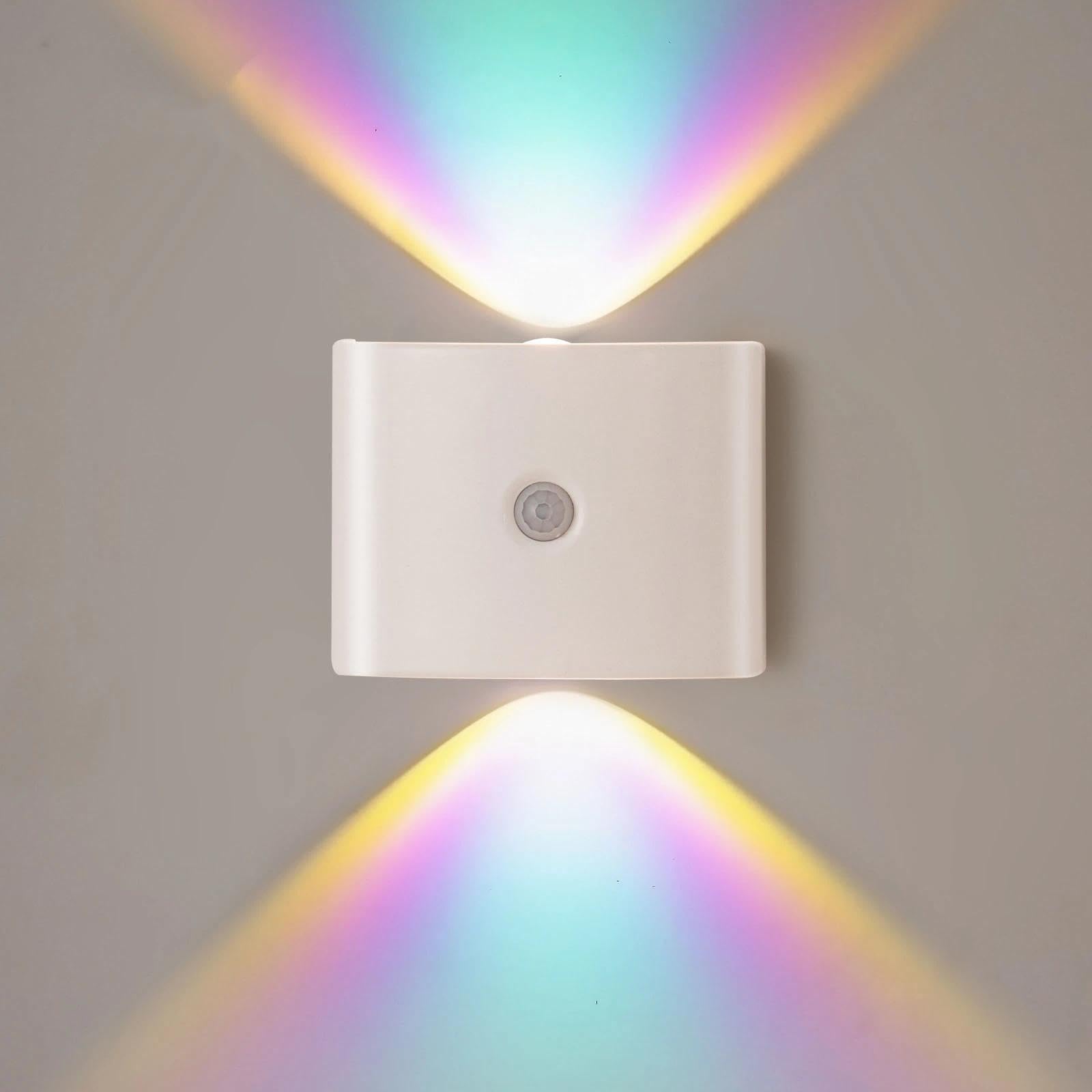 GAOHONGMEI Motion Sensor Night Light, Wireless Rechargeable Wall Lights(White,Neon Light)