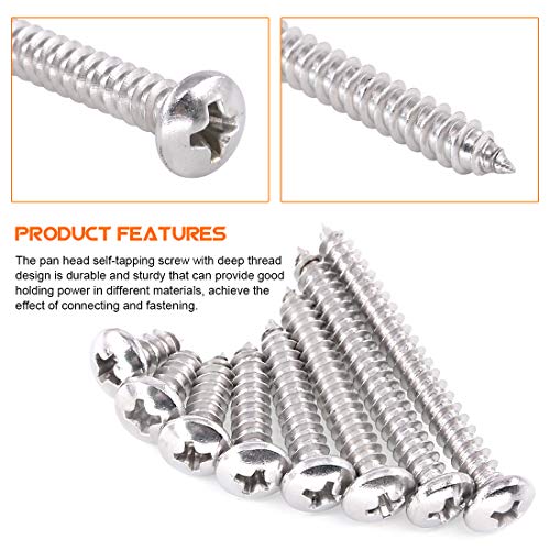 150 tornillos M5 acero inoxidable cabeza redonda Phillips miniatura 3