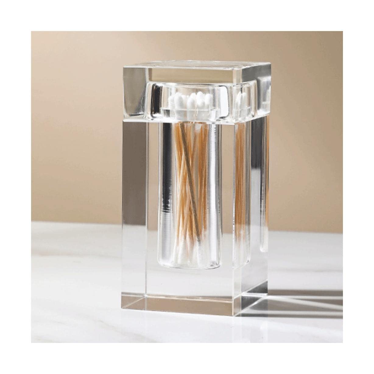 Porte-cure-dents en verre à grande capacité avec couvercle pour table