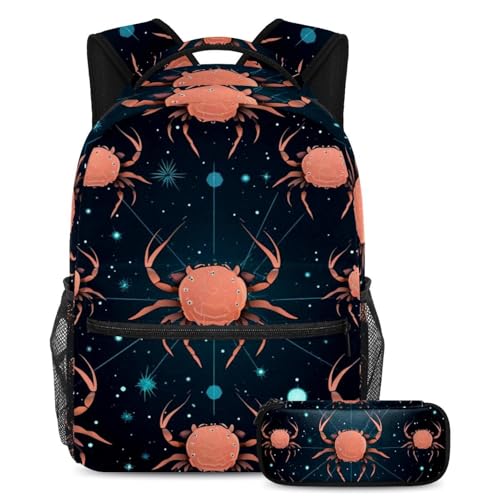 Sac à dos grande capacité anti-désordre motif cancer avec trousse pour ados
