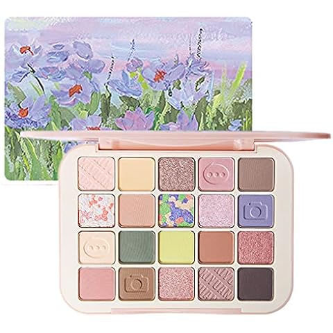 20 Colors Garden Dreamland Eyeshadow Palette Matte Shimmer Glitter Oil Painting Eye Shadow Pastels Makeup Pallet High Pigmented Long Lasting Waterproof Eye Shade Makeup Cover