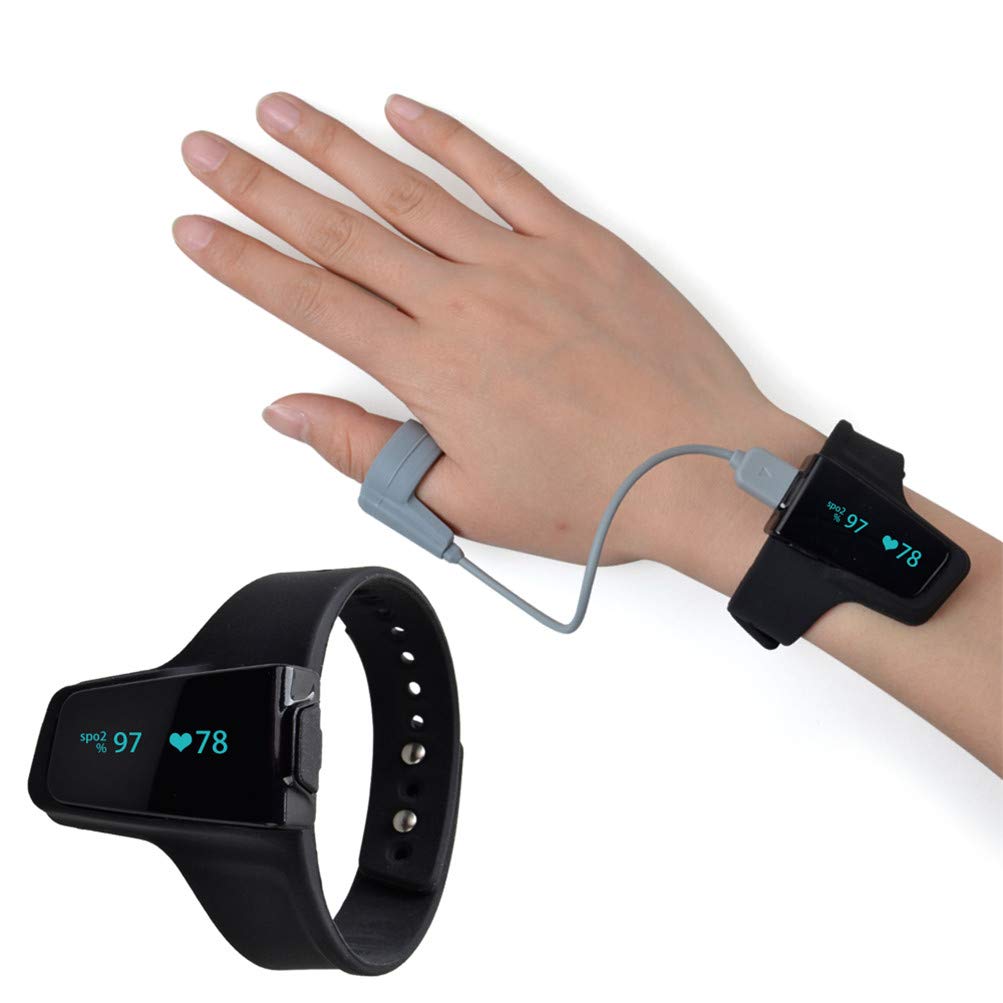 HZJ Pulse oximeter, fingertip pulse oximeter blood oxygen saturation monitor Check SpO2,PR,pulse waveform/Bluetooth Connection