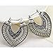 Produktbild SOLYY Ohrring Tibetanisches Silber Ohrbügel Haken Ohrringe Für Frauen/Mädchen Boho Indischer Schmuck Herz Hohl Ohrringe Modeschmuck