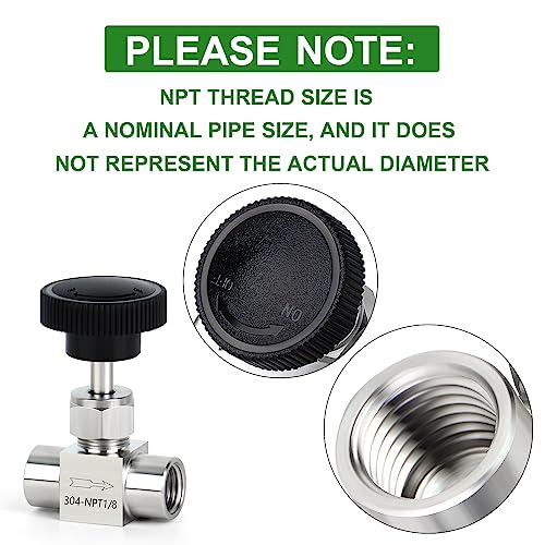 TAISHER 304 Stainless Steel Needle Valve - 1/4" Female NPT, High Pressure For Water/Gas/Oil - View #13