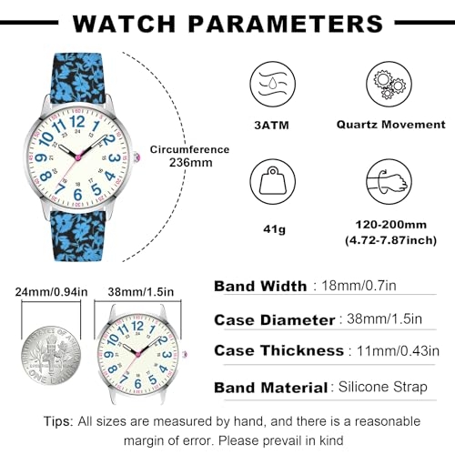Image of Asan Ge Women's Silicone Watch, Large Dial Fashionable Waterproof Wrist Watch, Easy to Read, Multiple Colors Available, Suitable for Casual Outdoor Activities Quartz Watch