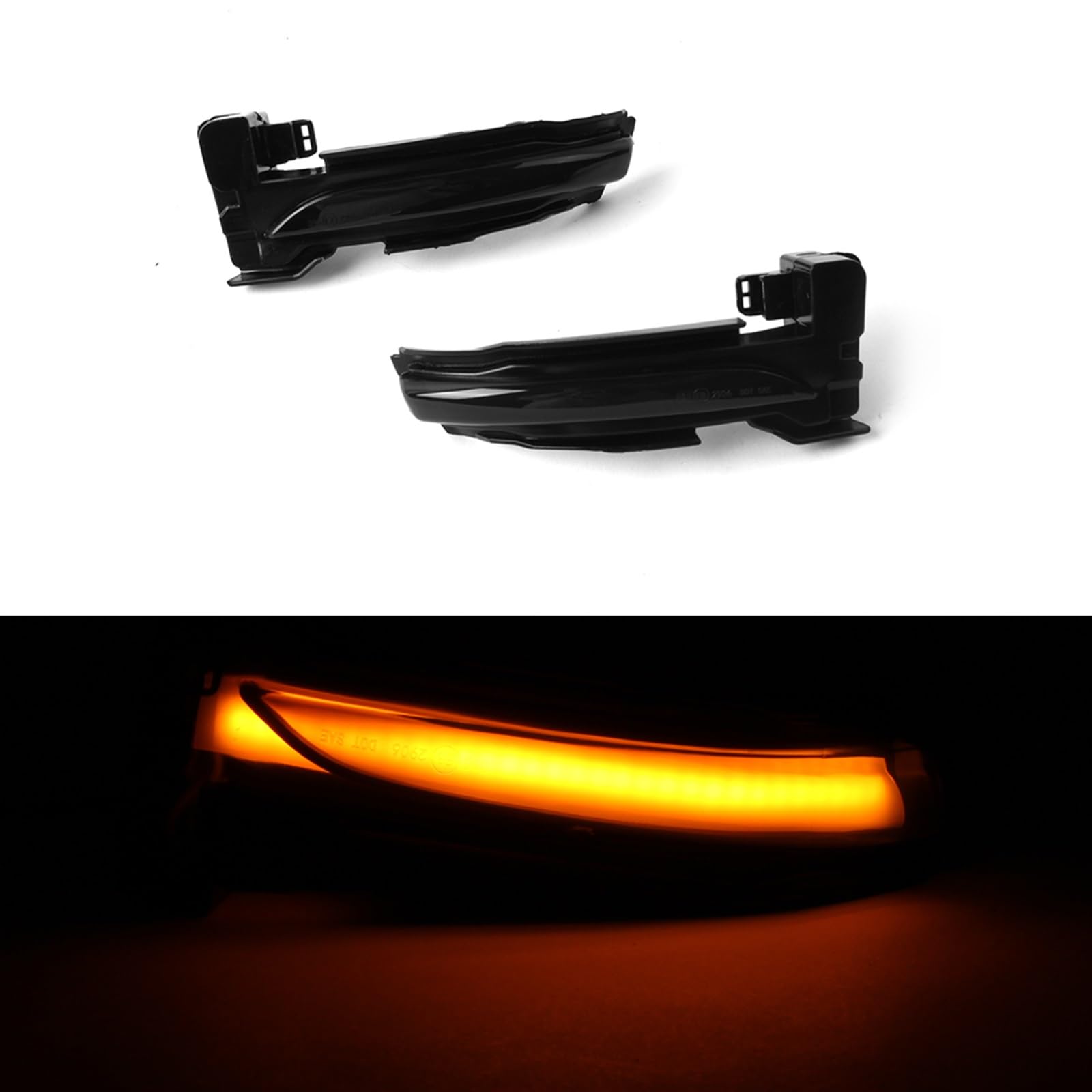 2 szt. Dynamiczne kierunkowskazy przyciemniane soczewki boczne migacz w lusterku 12V lampka w lusterku wstecznym kierunkowskaz dla forda, Escape Kuga 2019- Światło kierunkowskazu samochodowego
