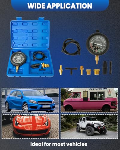 Sixiwanzi XY0030 Vacuum Gauge Heavy Duty Vacuum Tester Automotive Kit Universal Vacuum Gauge Automotive Kit thumb #5