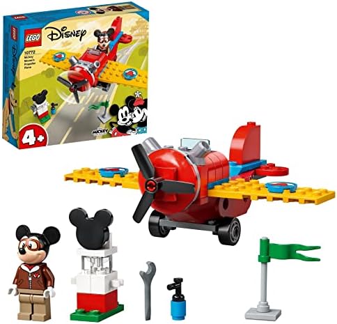 LEGO Disney Mickey and Friends L’Aereo a Elica di Topolino, Aereo Giocattolo Costruibile per Bambini di 4 Anni, 10772