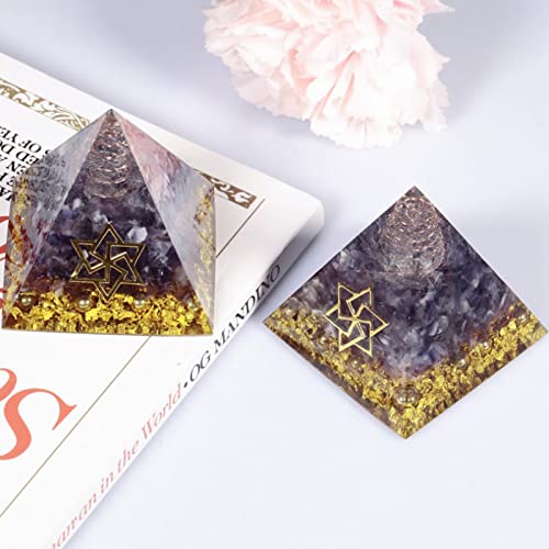 Grande Sodalite Orgone Chakra Piramide con Spirali...