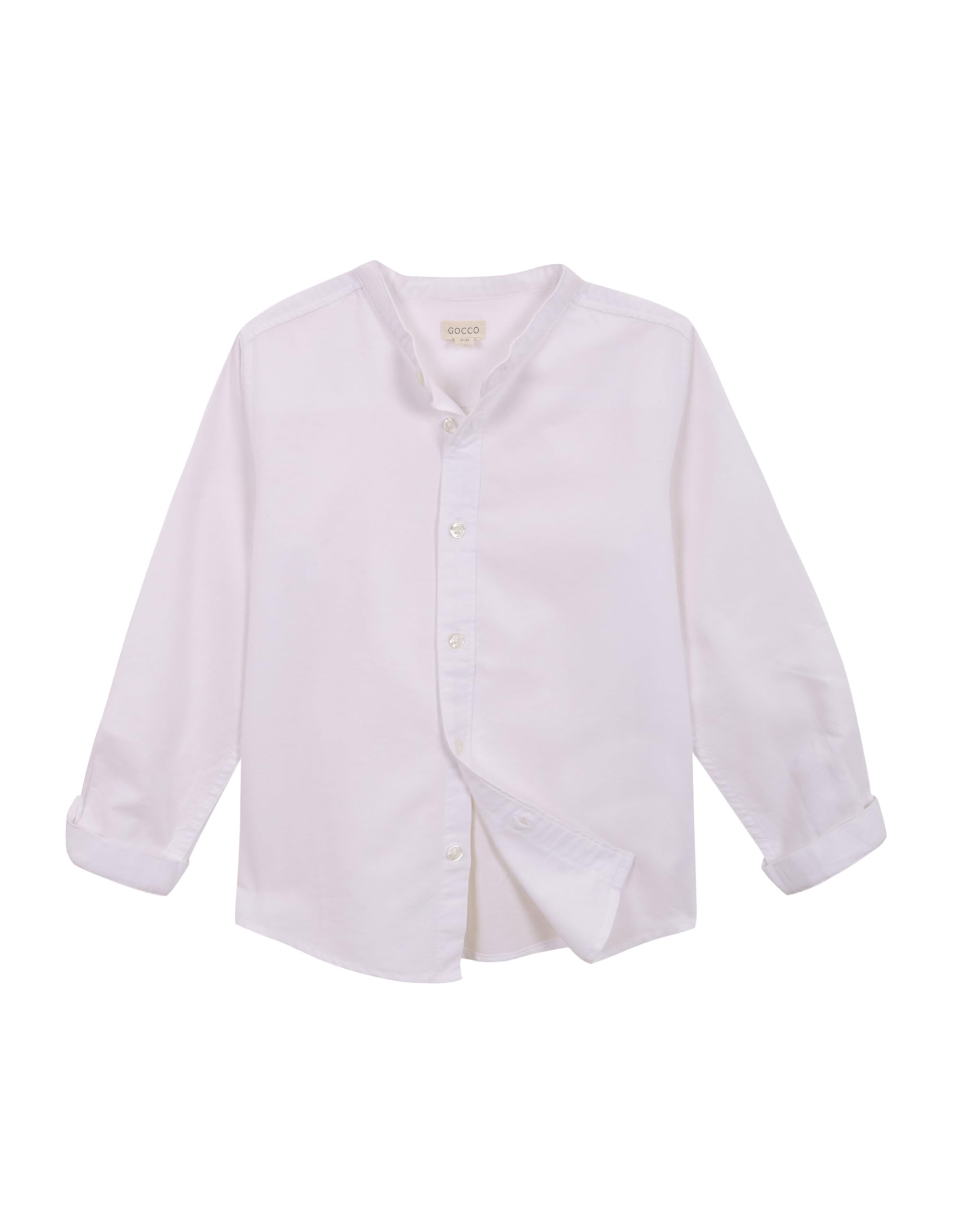 Gocco Camisa Blanca Oxford Cuello Mao Niños