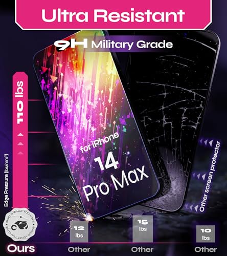 Image of Defenslim Screen Protector for iPhone 14 Pro Max (2Pack), Easy Auto-Align Install Kit, 6.7 inch Tempered Glass, 9H Hardness, Ultra HD Clear, Case Friendly, EasyShield