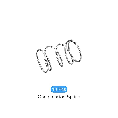 Miniatura 76 de METALLIXITY Resortes de compresión (0.012 x 0.118 in de diámetro exterior, 1.18 pulgadas de longitud libre) 10 unidades, resorte de extensión