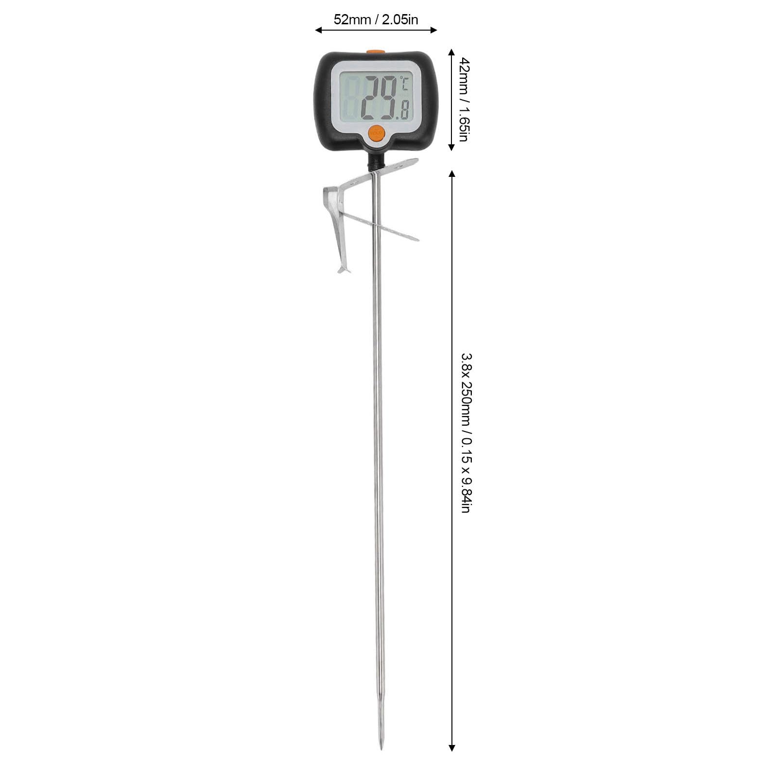 Digital Candy Thermometer with Pot, Stainless Steel Long Probe High Accuracy Real Time Measurements IPX5 Dive Frying Thermometer Suitable for Cooking Baking Candy