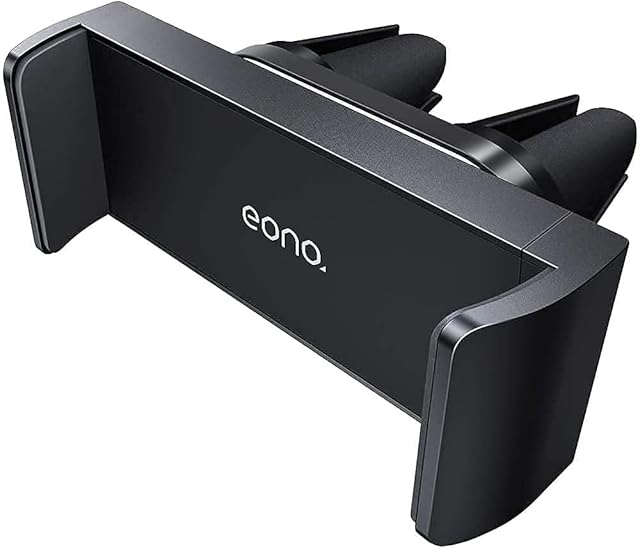 Amazon Brand - Eono Car Phone Holder, Universal Vent Clip Mount 360 Rotating Air Cradle Stand for iPhone 14 pro max plus, 13 12 11 XS XR X 8 7 6S 6, Galaxy S10 S9 S8, 4.7-6.5" Smartphones - Black