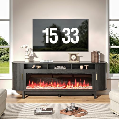 70-Inch Modern TV Stand with Sliding Doors