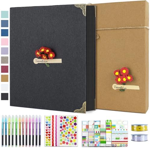Vienrose DIY Scrapbook Photo Album Kit with Pens Tapes and Sticke...