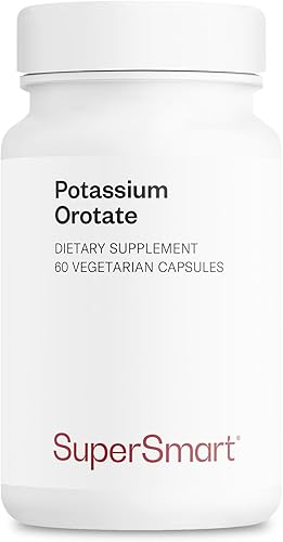 SuperSmart Suplemento de orotato de potasio 450 mg por día (absorción mejorada) - Potasio con ácido orótico | Sin OMG y sin gluten - 60 cápsulas