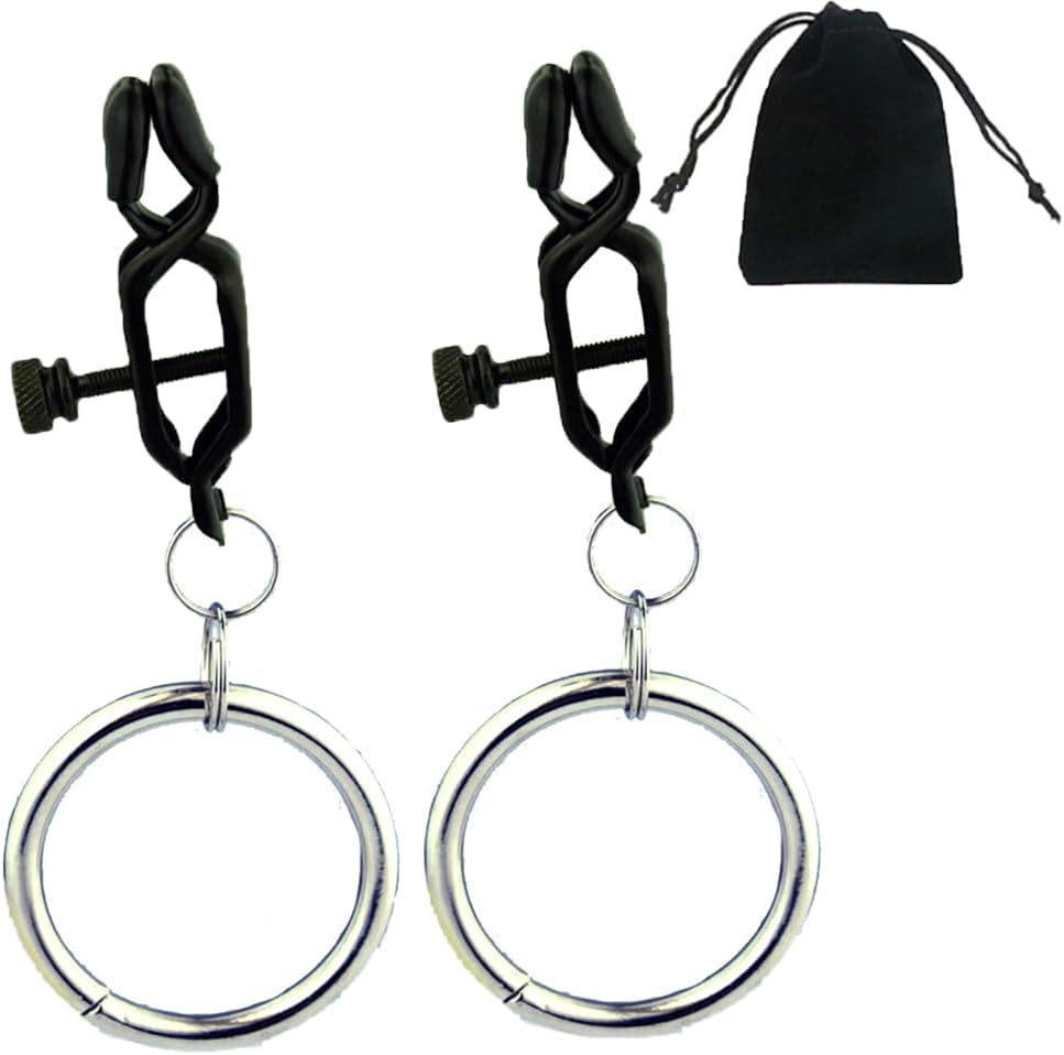 Pressure Nipple Clamp Ring Circle Ring Nipple Clip Adjustable Nipple Clamp Non Piercing Strong Body Jewelry Acessories Weighted Nipple Clips