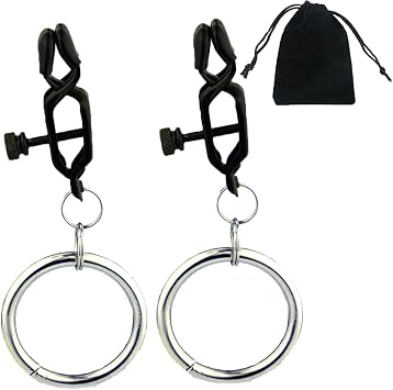Pressure Nipple Clamp Ring Circle Ring Nipple Clip Adjustable Nipple Clamp Non Piercing Strong Body Jewelry Acessories Weighted Nipple Clips