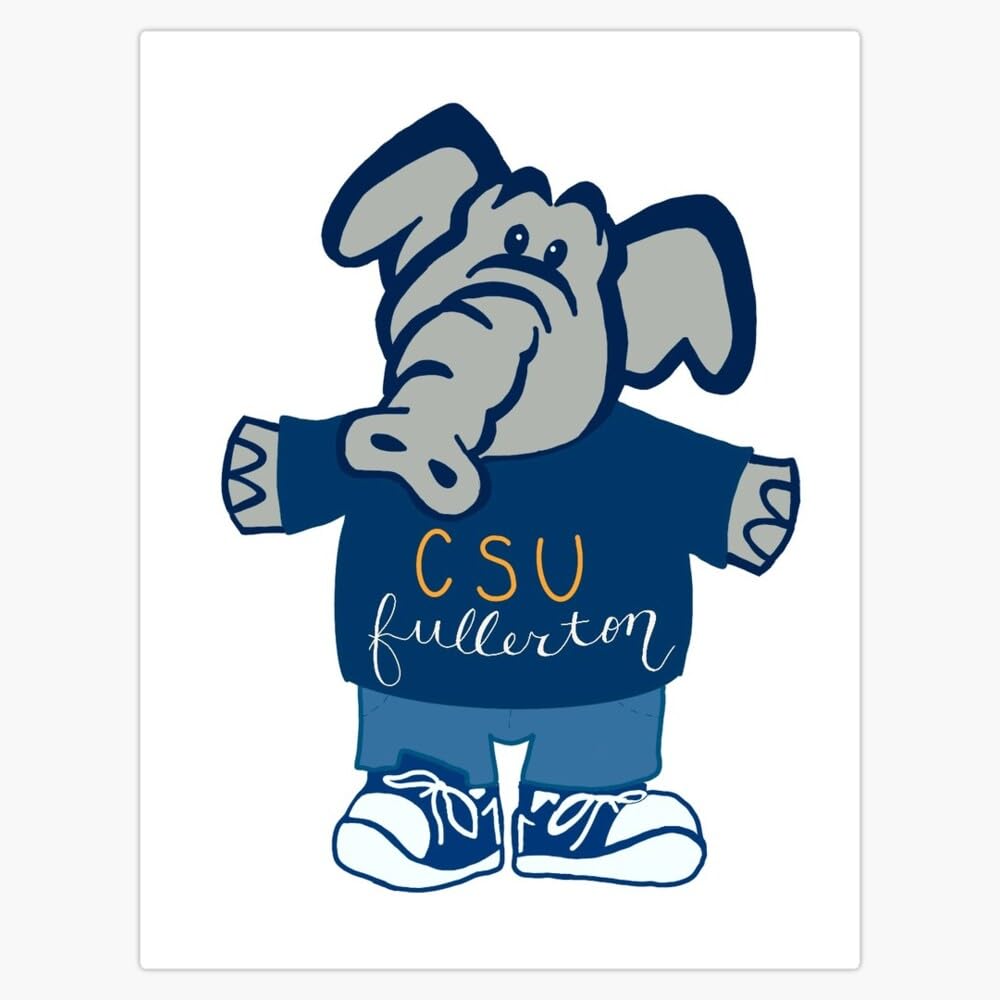 CSUF Tuffy the Titain Window Water Bottle Bumper Sticker Decal 5"