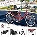 EVGTTI 26-Inch Adult Trike, 7-Speed 3-Wheel Bike, Upgraded Wider Seat with Backrest, Removable Front Basket and Rear Frame with Wheel Tie Downs, Cruising Bike for Seniors, Women, Men(Black) (Red)