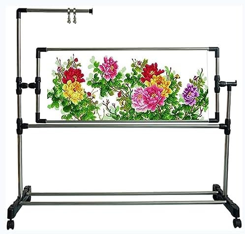Adjustable Floor Embroidery Stand with Rotating Frame for Comfortable Crafting and Sewing