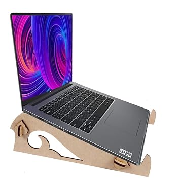 Darsh Creations Portable Ultra Slim Craft Wooden Laminate Handmade Laptop Stand with Adjustable Height ( by Darsh Creations ) ( Lap 152 )