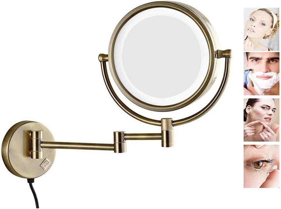 Makeup Mirror, Vanity Mirror Magnification Double Sided Cosmetic Mirror Extendable Bathroom Mirror for Hotel Bathroom (Color : 8inch, Size : 7X) (8inch 10x) (8inch 10x)