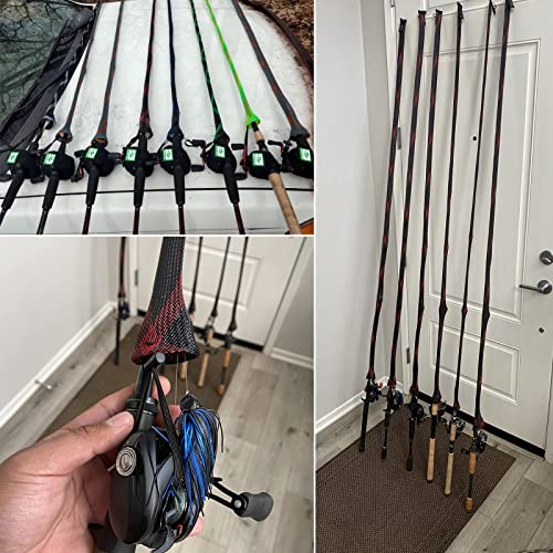 Image of SF Fishing Rod Sock Fishing Rod Sleeve Rod Cover Braided Mesh Rod Protector Pole Gloves Fishing Tools for Spinning Fishing Rod,Casting Rod,Musky Rod, Ice Rod, Fly Rod, Spey Rod