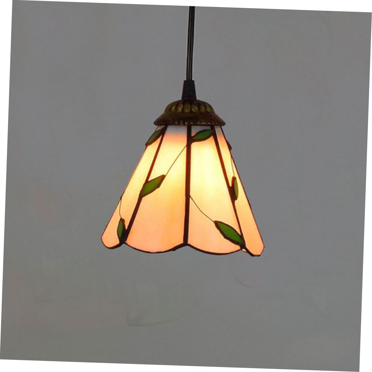 Dekorativer Lampenschirm aus Glas in Beige für Hängelampen
