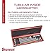 Starrett Tubular Inside Micrometer Set with Case, Lock Nut, Quick-Reading Figures, Hardened, Interchangeable and Ground Anvils - 1.5-32