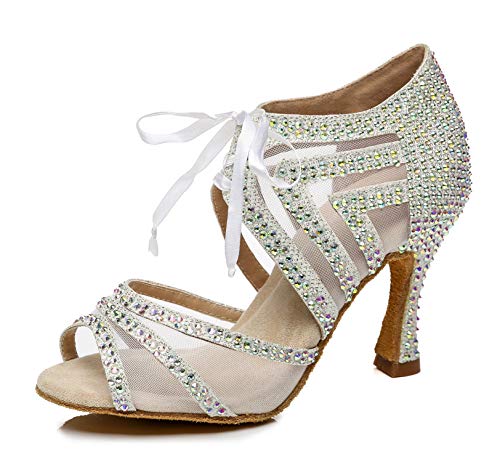 Chaussures de danse latine strassées pour briller lors de vos soirées salsa en talon 9 cm