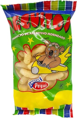 Peguitos | Gusanitos de Maíz Horneado | 100 Bolsitas Individuales de 7g | Aperitivo Crujiente Sin Gluten | Snack Infantil, Ideal para Fiestas, Cumpleaños y Repartir Sonrisas