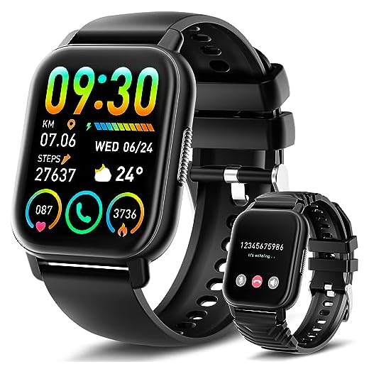 Poounur Montre Connectée Homme Femmes avec Appels Bluetooth, 1,85''Smartwatch avec Podometre, Cardiofrequencemetre, Montre Homme avec 112 Modes Sportifs,Etanche IP68, Montre Intélligente pour Android