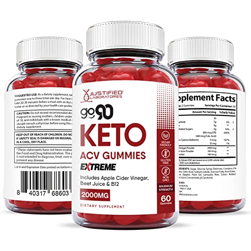 Go 90 Keto Acv Gummies Extreme Formula 2000Mg With Pomegranate Juice Beet Root B12 60 Gummys #TOP5