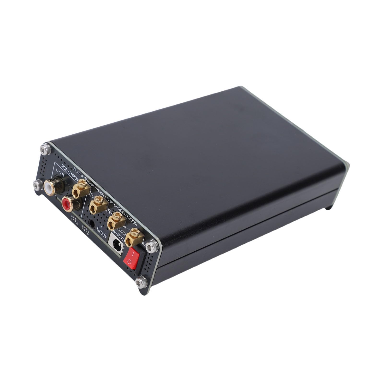 Fabater Amplificador de Potencia HiFi Corrección de Errores de Retroalimentación Integrada Amplificador 300Wx2 Clase D para de Sonido Doméstico con Altavoces, Material de Aleación de Aluminio