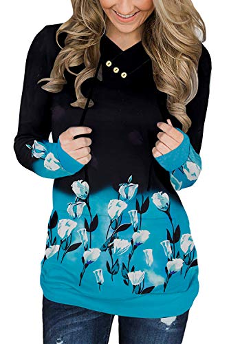 KISSMODA Womens T-Shirt lange mouw Sweatshirt effen kleur Casual Blouses Tops