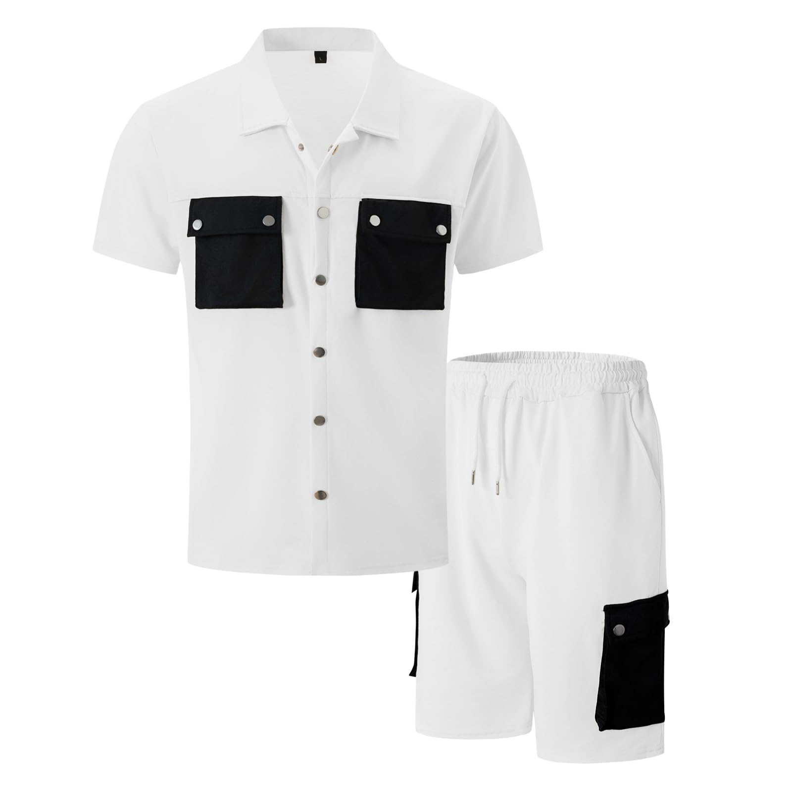 Męski zestaw joggingowy letni zestaw treningowy siłownia mężczyźni szybkoschnący luźny komplet 2-częściowy t-shirt z krótkim rękawem i szortami na wyjście rekreacyjne