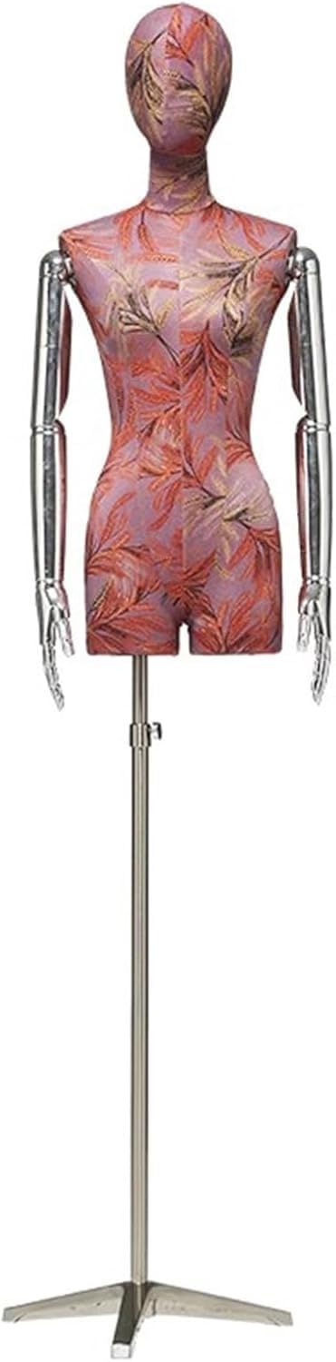CONGRUI Chinese Style Detachable Female Mannequin, Adjustable Fiberglass Torso And Electroplated Store Clothing Display(Red1)
