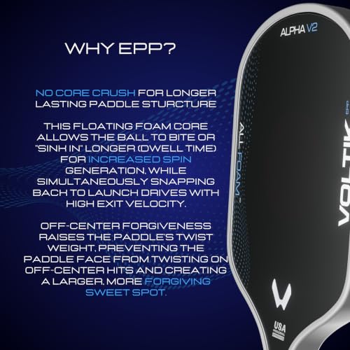 Image of VOLTIK Alpha V2 EPP Foam Pickleball Paddle T700 Carbon Fiber 16mm