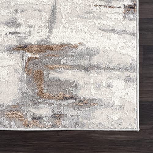 Tapete decorativo Abani 4 x 6 pies gris moderno miniatura 5