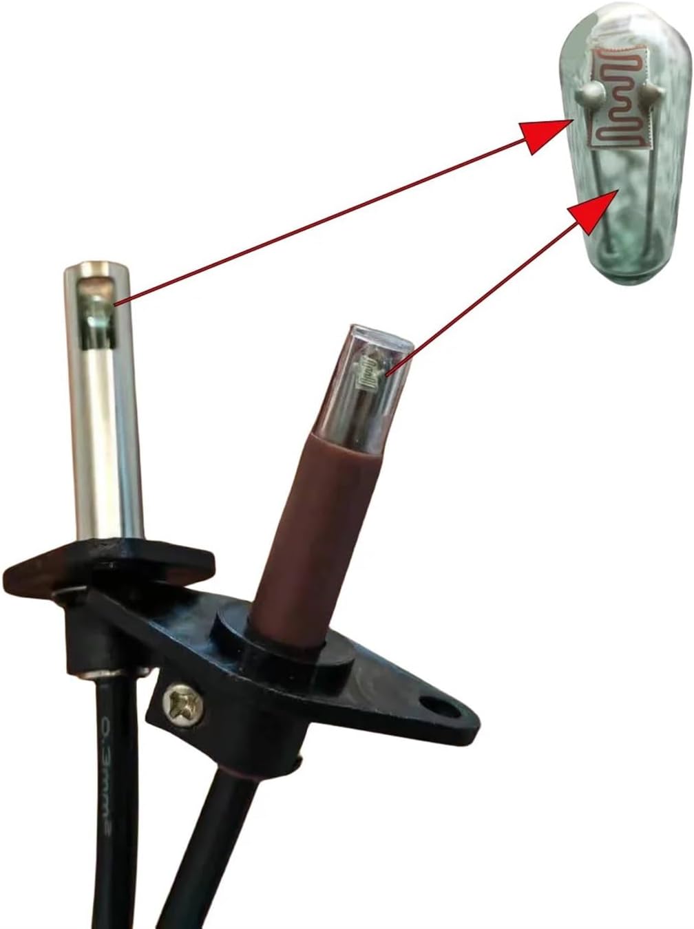 QRB1 High Sensitivity Glass Bubble Flame Detector Photoresistor(Stainless steel)