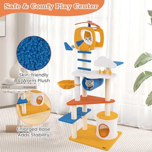 Torre para gato temática aviación 70 pulg alto multi-nivel miniatura 6