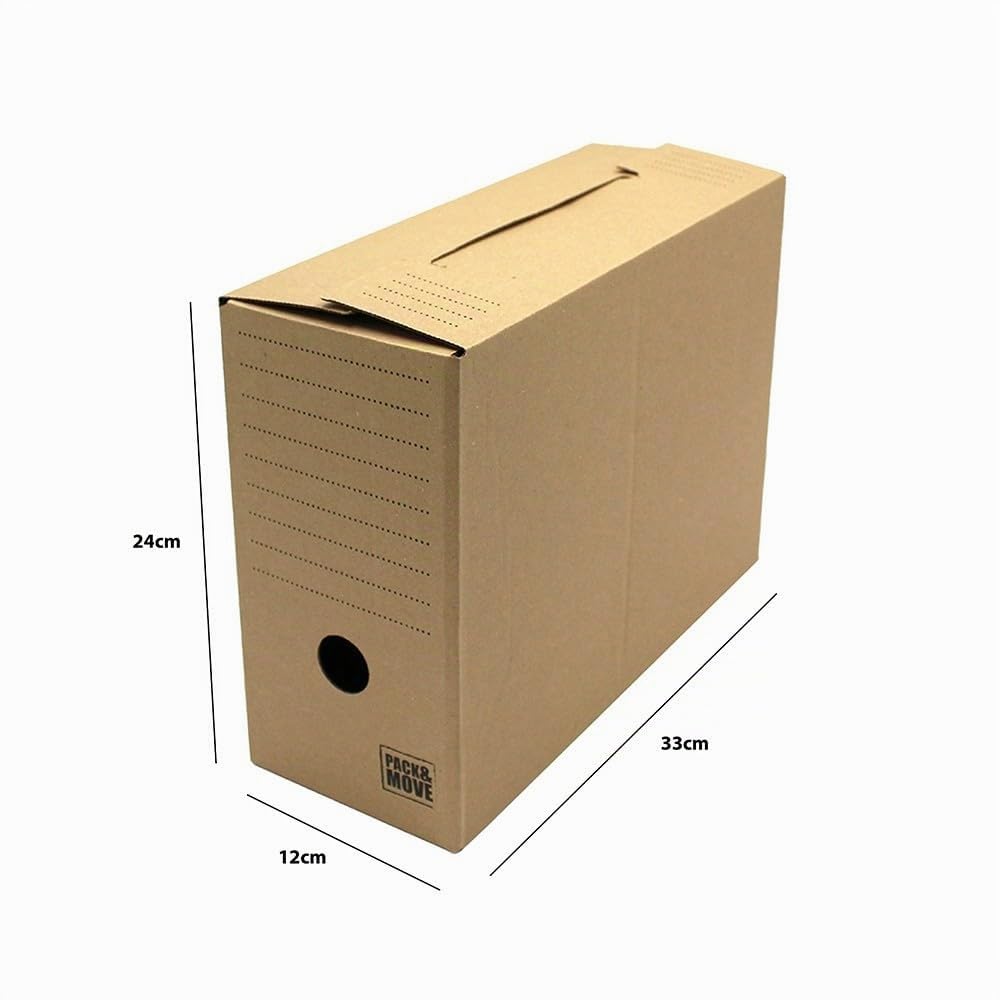Pack and Move Lot de 12 boîtes d'archives taille XL - 54 x 36 x 28 cm - Boîte de rangement incluse