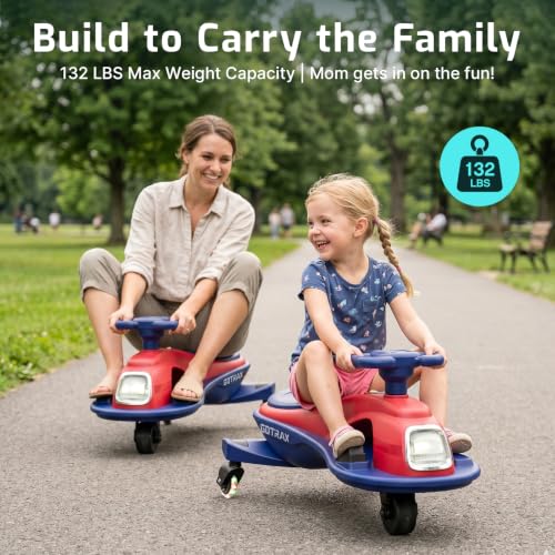 Image of Gotrax Electric Wiggle Car for Kids 3-8, 12V Battery for 120Min w /Bluetooth | Safe Lead-acid Battery, Quiet & Powerful Brushless Motor,Music Speaker,Battery Display, Max 132lbs Load,Gift for Girls,Red