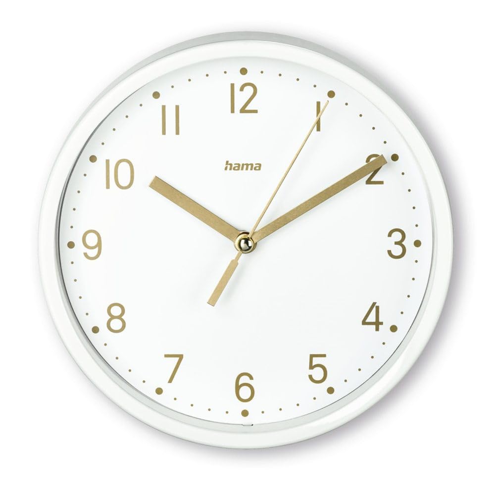 Hama I Reloj de sobremesa (Madeira, Base desplegable, Opción para Colgar, Mecanismo silencioso) Blanco