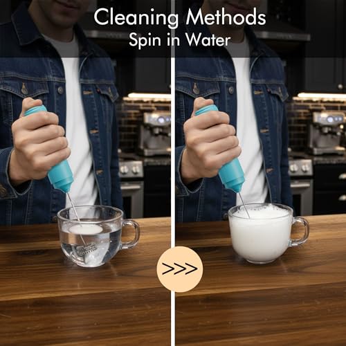 Image of Rechargeable Milk Frother Handheld, 2-IN-1 Dual Spring Whisk Electric Frother Wand for Cappuccino Latte Macchiato, Portable Drink Mixer for Coffee, Matcha, Hot Chocolate